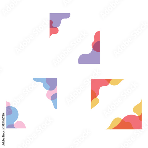 素材ポップな可愛い四隅フレームセットB