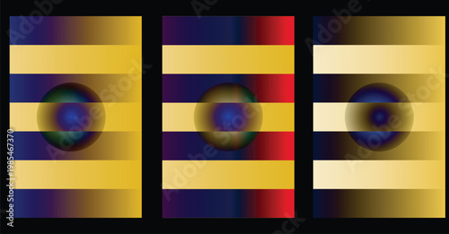 Abstract color field triptych a study in warm and cool hues