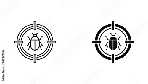 Bug Target Icon Security Concept
