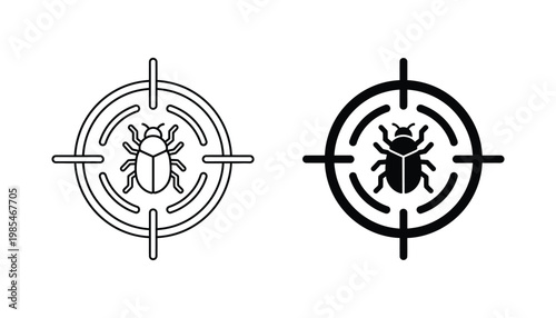 Bug Target Cybersecurity Threat Elimination Icon