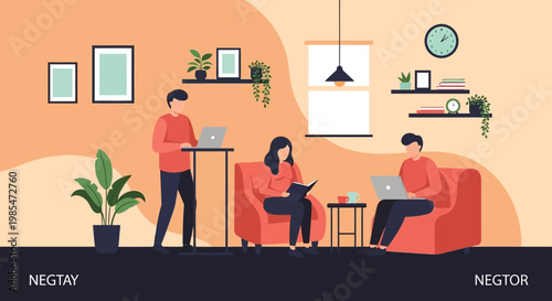 People working together in a modern office space.