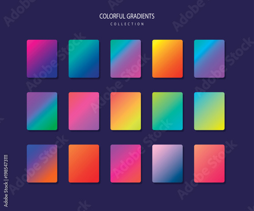 Vibrant colorful gradients in Adobe Illustrator artwork file format
