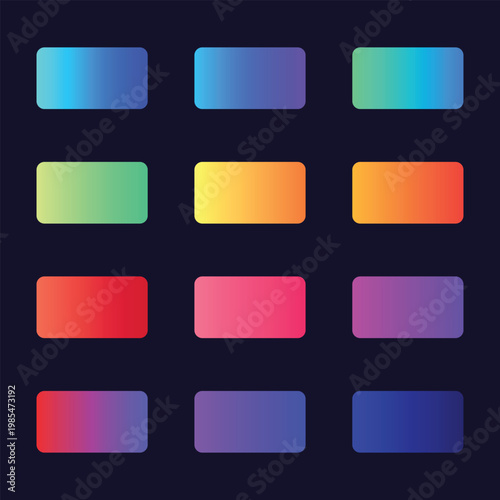 Gradients Set with Bright Colours and Abstract Shapes Available