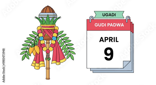 Ugadi Gudi Padwa Festival Calendar April.
