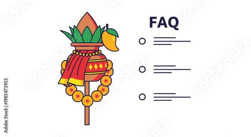 Traditional Indian decorative lamp with flowers.