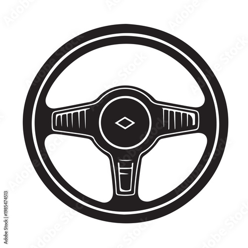 Steering Wheel, Automobile, machine, drive symbols, Steering Wheel silhouette.