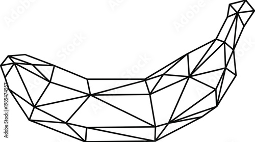 Geometric Banana Line Art | Modern Minimalist Fruit Logo | Polygonal Tropical Fruit Illustration by Gemini AI