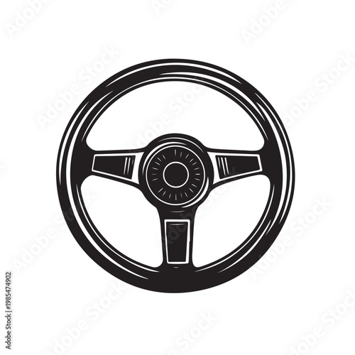 Steering Wheel, Automobile, machine, drive symbols, Steering Wheel silhouette.