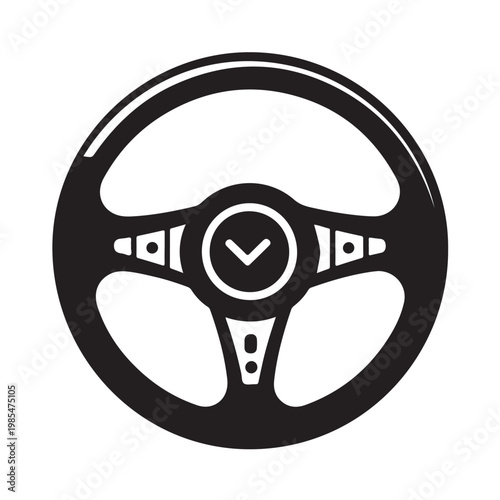 Steering Wheel, Automobile, machine, drive symbols, Steering Wheel silhouette.