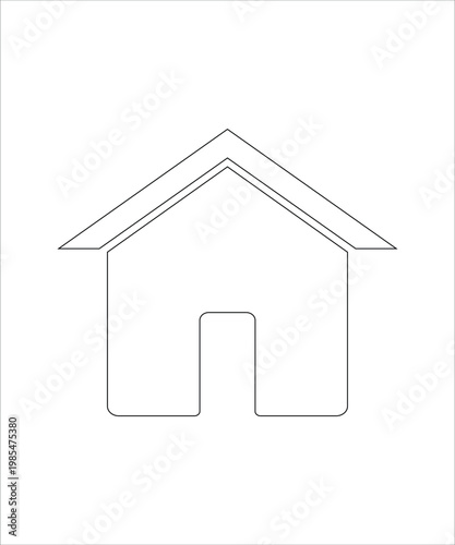 Modern home house icon representing real estate and residential property concept in clean outline vector illustration.