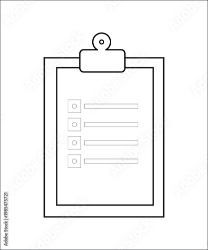 Minimal pencil writing on board line art vector illustration isolated on white background.