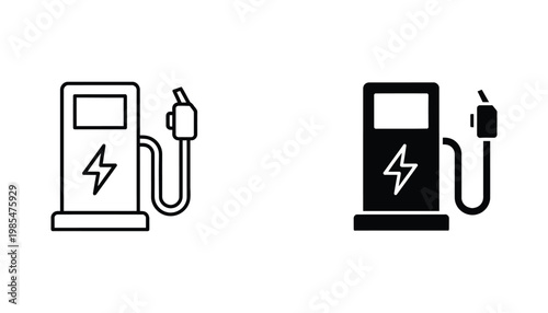 Electric Vehicle Charging Station Symbol Modern Icon