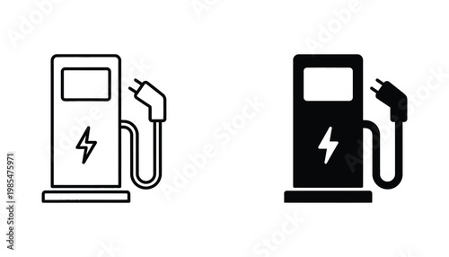 Electric Vehicle Charging Station Icon Energy Power Symbol
