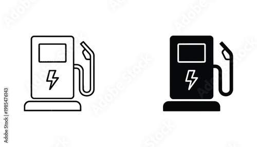 Electric Vehicle Charging Station Icon Energy Power Transportation Concept