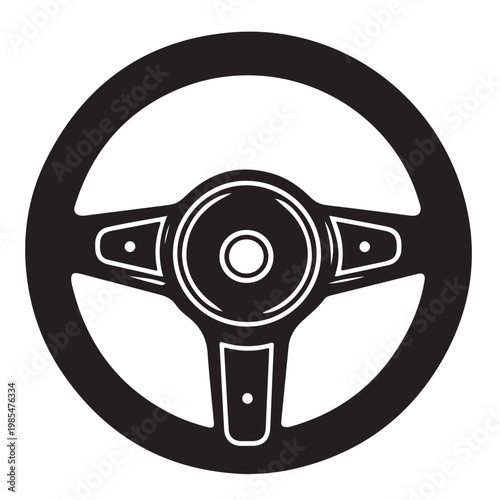 Steering Wheel, Automobile, machine, drive symbols, Steering Wheel silhouette.