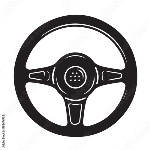Steering Wheel, Automobile, machine, drive symbols, Steering Wheel silhouette.