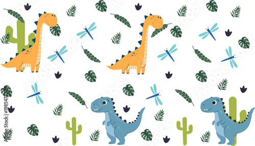 Animals Cute Kids Wall Paper DESIGN 3433A.eps