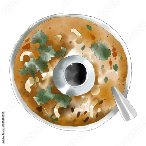 Northeastern food, thai food illustration Tom Yum Kung / Tom Yum Goong, Hot and Sour Prawn Soup