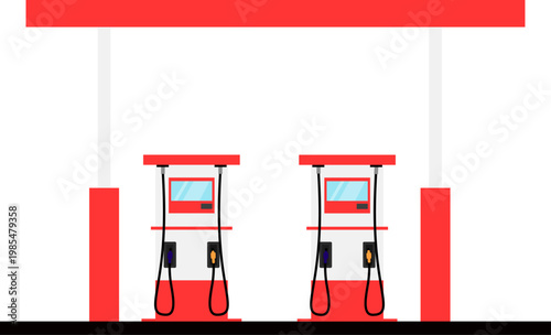 Gas station pumps illustration 