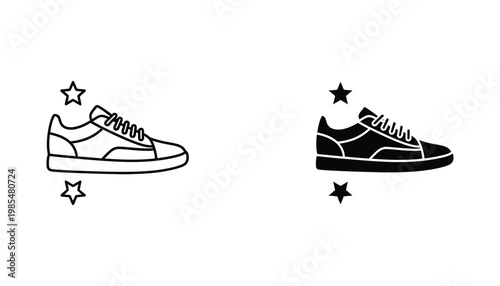 Sneaker Shoe Icon Star Graphic Design Commercial