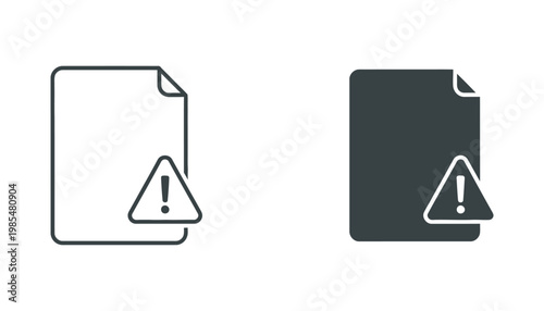 Document Warning Icon Error Notification Business