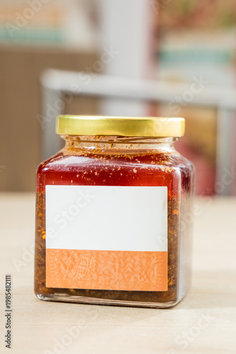 Traditional thai spicy chili sauce jar