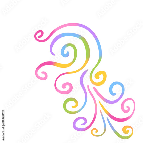 Canvas Print swirl rainbow y2k graphic