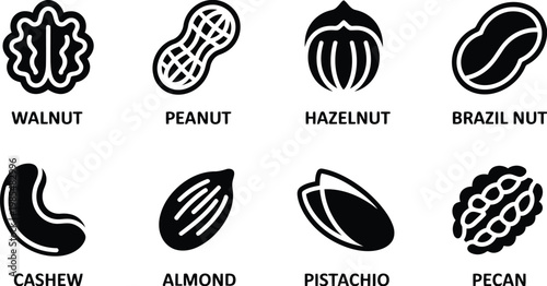 Variety of nuts walnut peanut hazelnut brazil nut cashew almond pistachio pecan