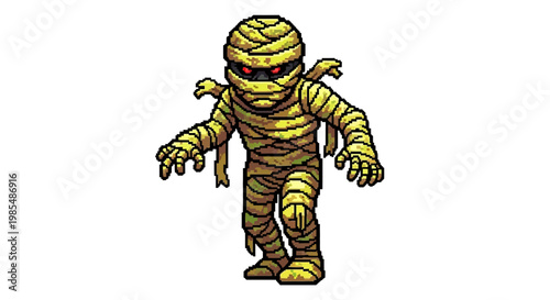 Cartoon Mummy Character Illustration.