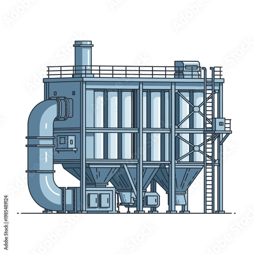 Industrial Dust Collector System, Air Filtration Machine for Factories and Manufacturing