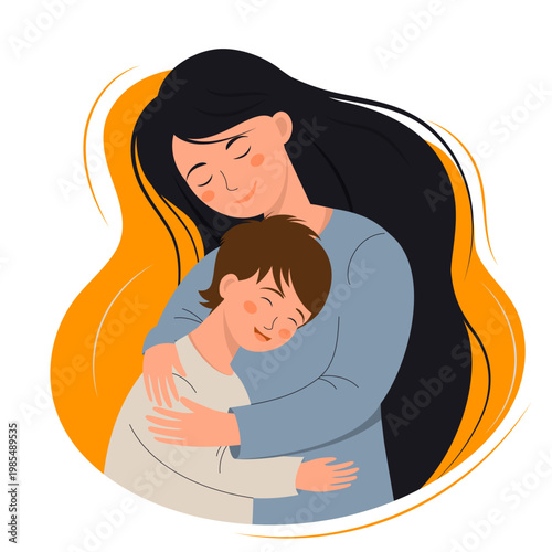 mother embracing her son