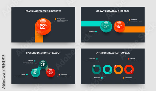 Medical Overview One Two Three Four Step Diagram Slide Template Vector Illustration Collection. Service Portfolio 1 2 3 4 Option Infographic Presentation Layout Bundle.