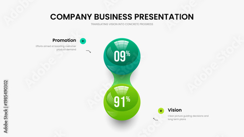 Consulting Strategy Frame Design Vector Illustration. Elegant Launch 2 Option Chart Presentation Template. Investor Solution Two Step Infographic Slideshow Layout.