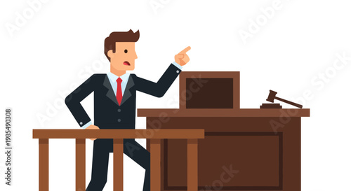 Judge banging gavel in courtroom setting.