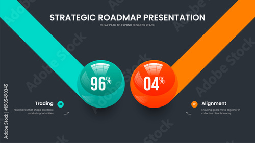 Product Visualization 2 Element Infographic Slideshow Layout. Creative Overview Presentation Design Vector Illustration. Clean Introduction Two Step Graph Frame Template.