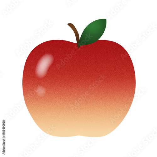 りんごのノイズグラデーションイラスト シンプルでおしゃれなフルーツ素材
