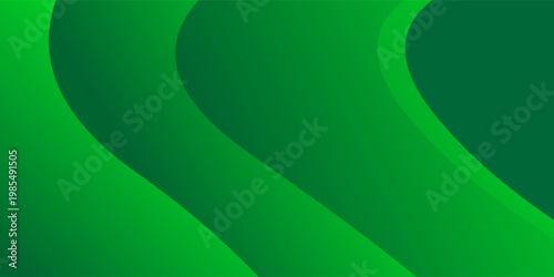 Green Abstract Layered Wave Background With Smooth Curves And Modern Gradient Design