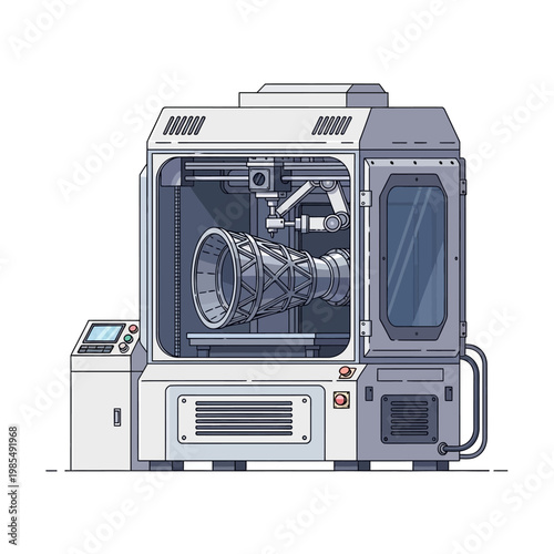 Advanced 3D Printer Manufacturing Complex Industrial Object
