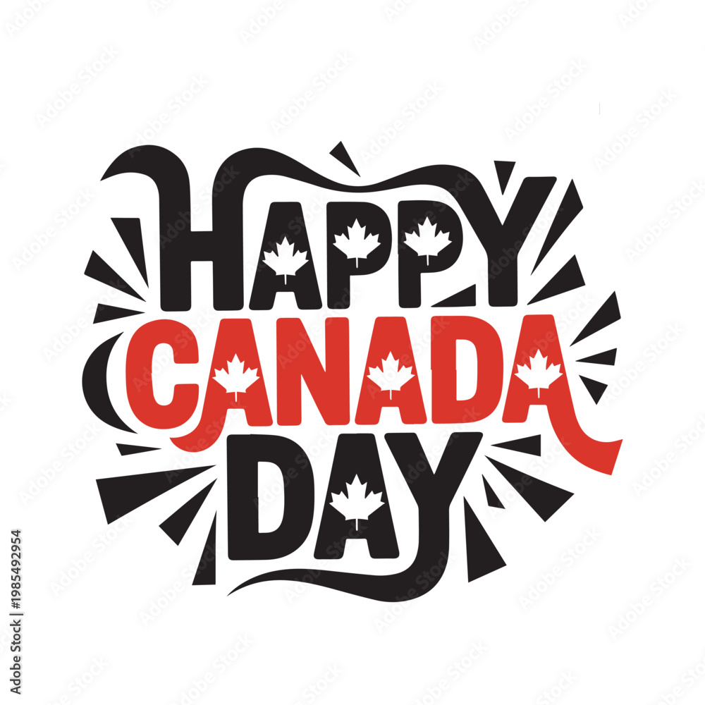 Obraz premium Happy Canada Day patriotic celebration with maple leaf festive red and white background design For social media post