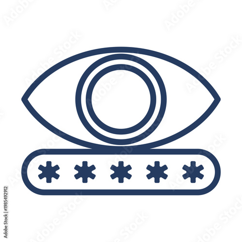 An eye icon above a password field with asterisks