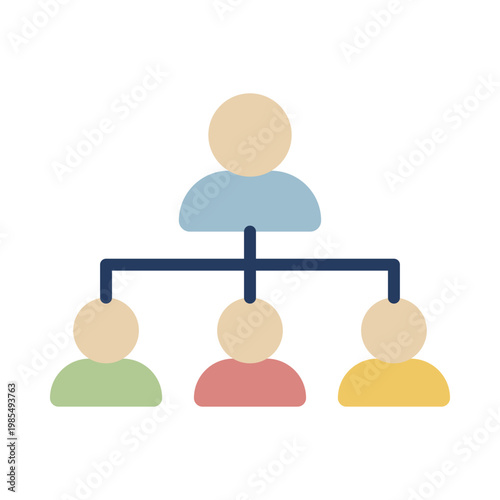 An organizational chart with a manager and three subordinates
