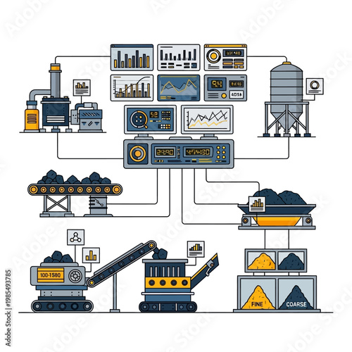 Industrial Automation System for Mining and Processing Raw Materials