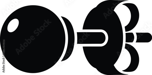 A black and white image of a door knob