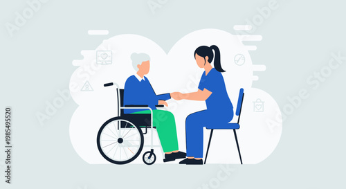 Nursing care, healthcare support, medical assistance, elderly patient, caregiver help