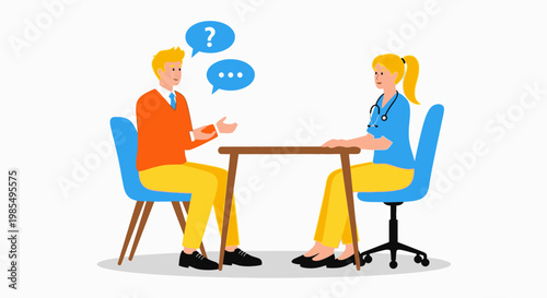 Business meeting, office conversation, discussion illustration, communication vector, people talking