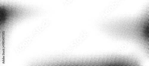 Tableau sur toile Monochrome abstract grunge gradient with halftone dots pattern, vector background