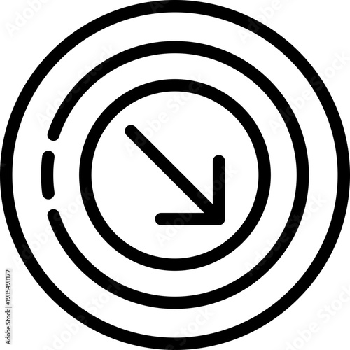 Circle arrow down right Icon