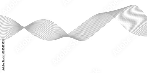 An isolated silver steel kitchen knife with a sharp metal blade and black handle lies flat on an abstract background of white silk and satin ribbons