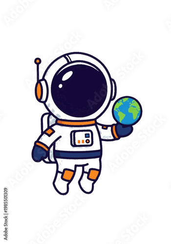 Astronaut in white space suit.
