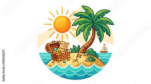 Treasures on a Tropical Island Beach.